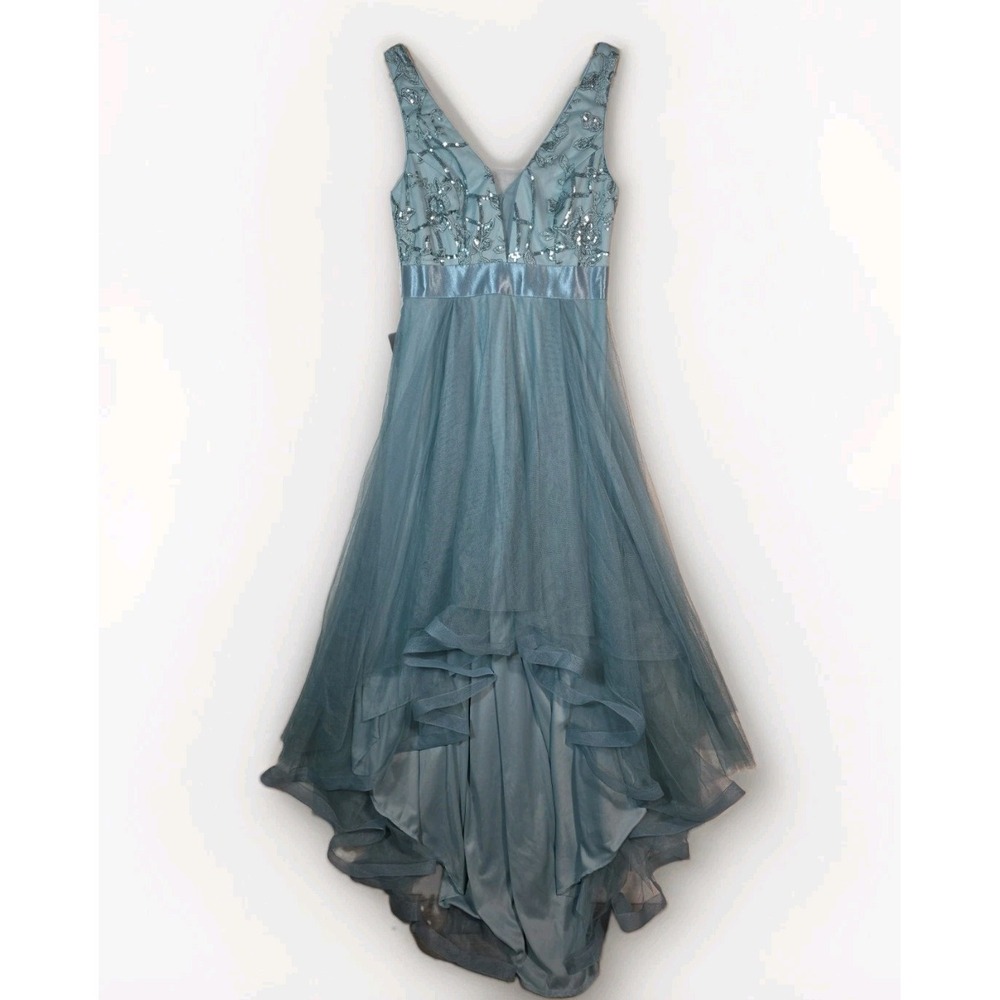 Ever Pretty Blue High Low Tulle Formal Dress Sequin Beaded Size Small NWT - Picture 2 of 13